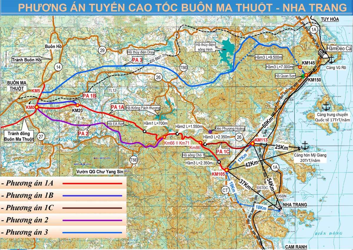 Phương án định hướng Tuyến cao tốc Buôn Ma Thuột – Nha Trang